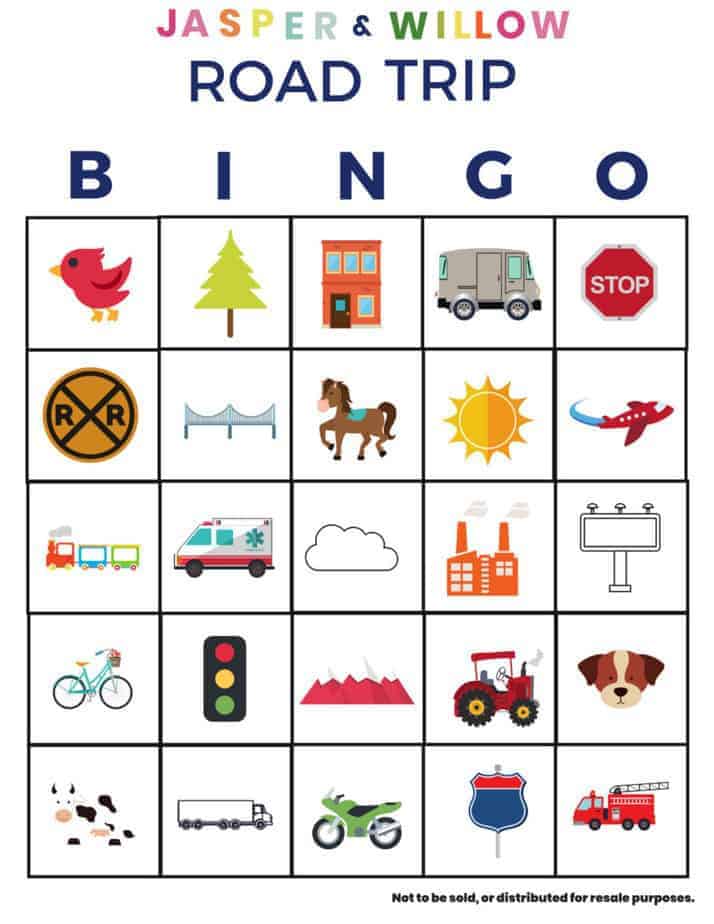 Road Trip Bingo For Kids